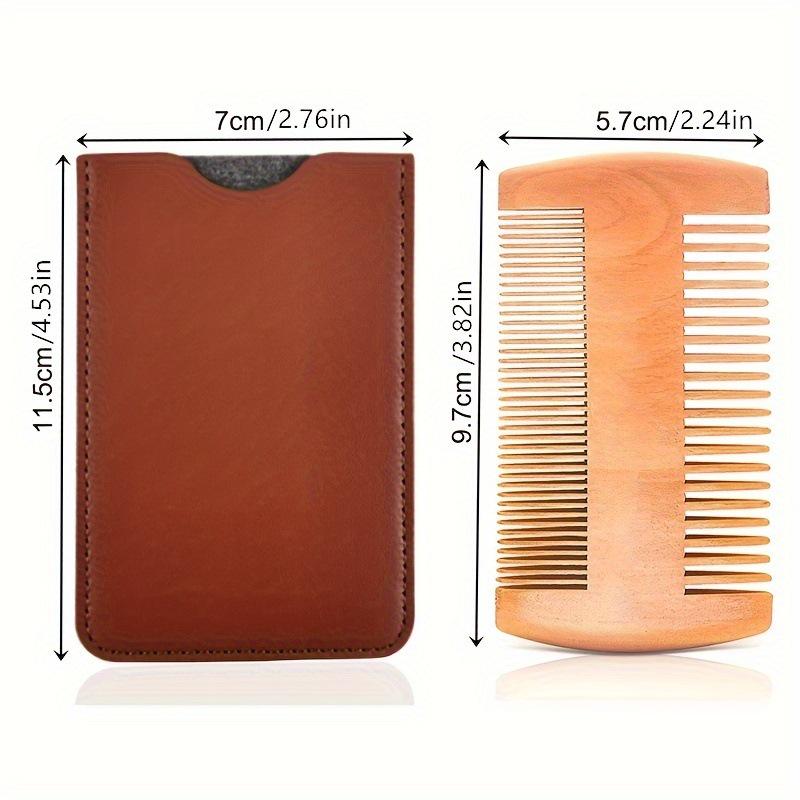 Double-Sided Wooden Beard Comb for Men's Grooming