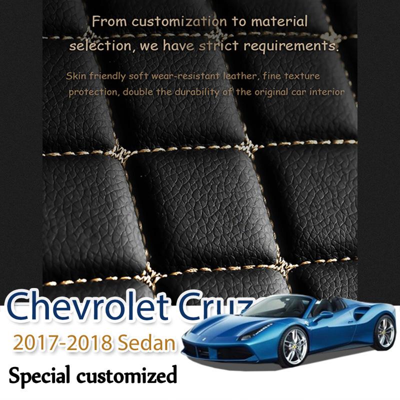 Leather Car Trunk Mats For Chevrolet Cruze 2017-2018 Sedan Rear Trunk Floor Mat Tray Carpet Mud