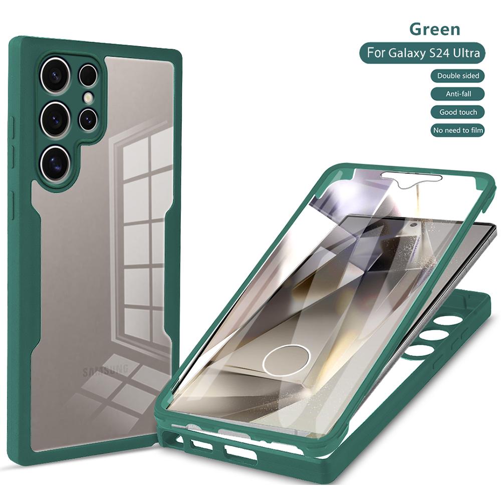 360 Full Body Protection Clear Case For Samsung S25 S24 Ultra S23 Plus S22 S21 FE A55 A35 A25 A54 A34 A14 A73 A53 Soft Cover