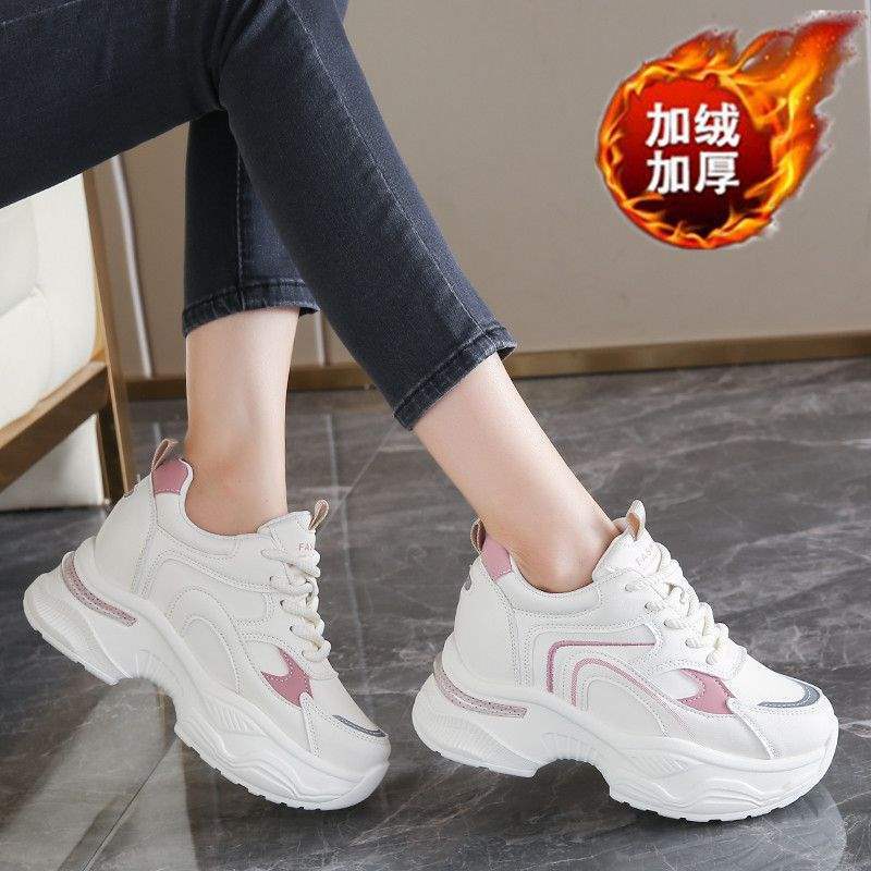 Inner Height Increase Dad Shoes Women's 2025 New Autumn and Winter Versatile Thick Sole Height Increase Versatile Foot Small Casual Sports Shoes Women