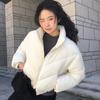 Winter Fashion Small Short New Stand-up Collar Down Cotton Clothes Women's High-waisted Warm Jacket
