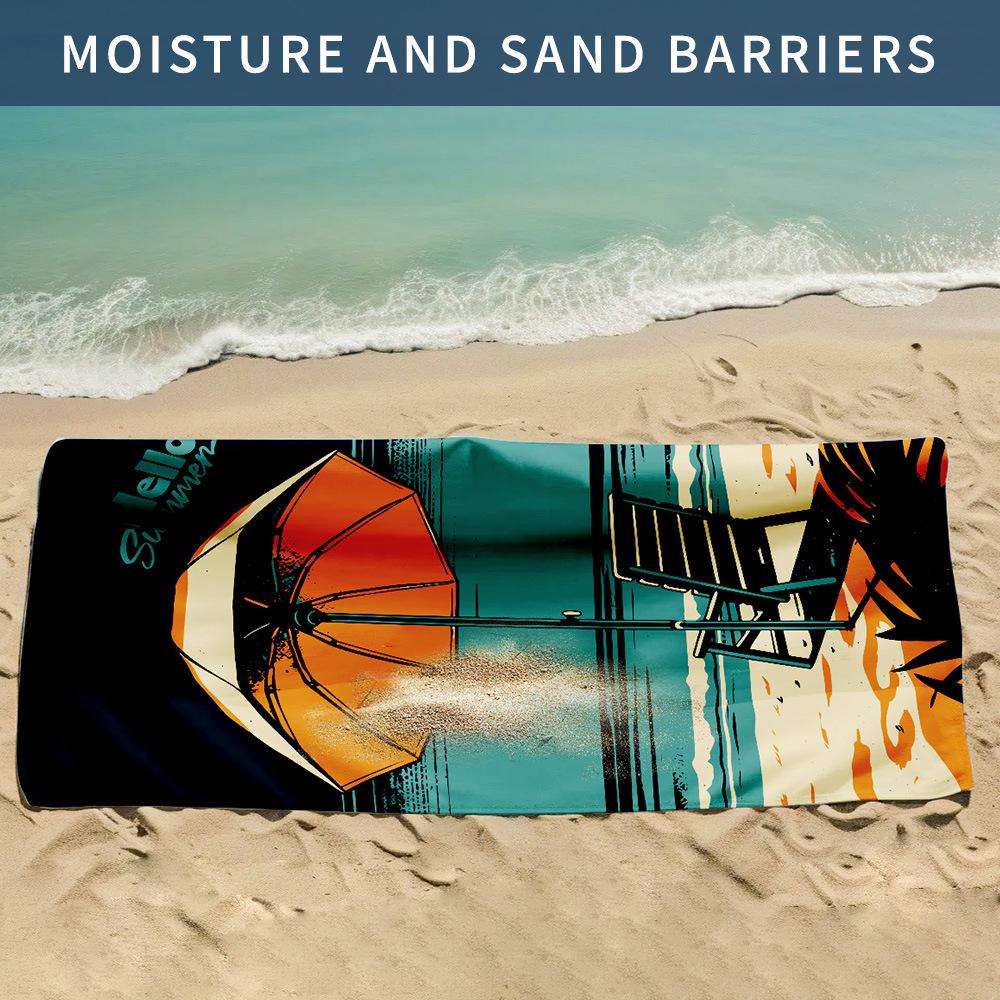 

Double-sided velvet beach towel microfiber printing sports camping towel seaside surf towel 80 * 160 [OPP independent bag]