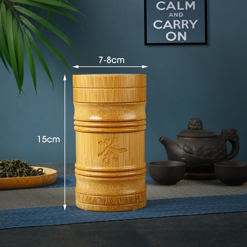 Portable Lightweight Bamboo Tea Jar Mini Tea Tin Tea Organizer Storage Holder Chinese Tea Container Box