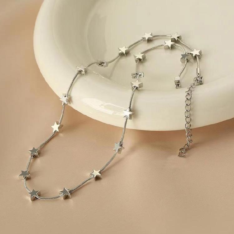 Personality Star Necklace Y2k Irregular Pentagrams Pendant Clavicle Chain Unique