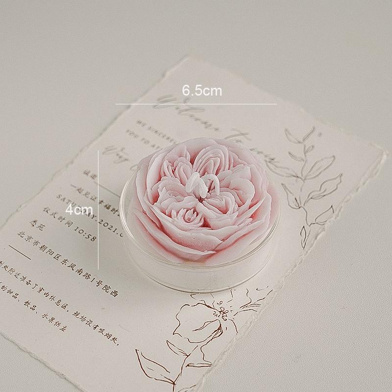 Teacher's Day Romantic Austin Rose Scented Candle with Floral Arrangement
