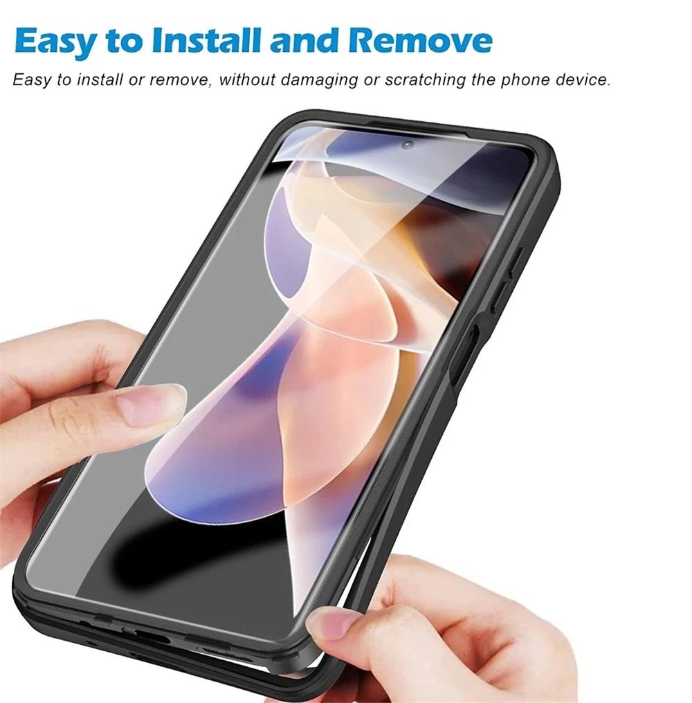 جرابات حماية كاملة 360 درجة أمامية وخلفية لهواتف Xiaomi Redmi Note 11 10s 11s 9 Pro 10C Mi 12 lite 12T 11T Poco X4 X3 Pro F3