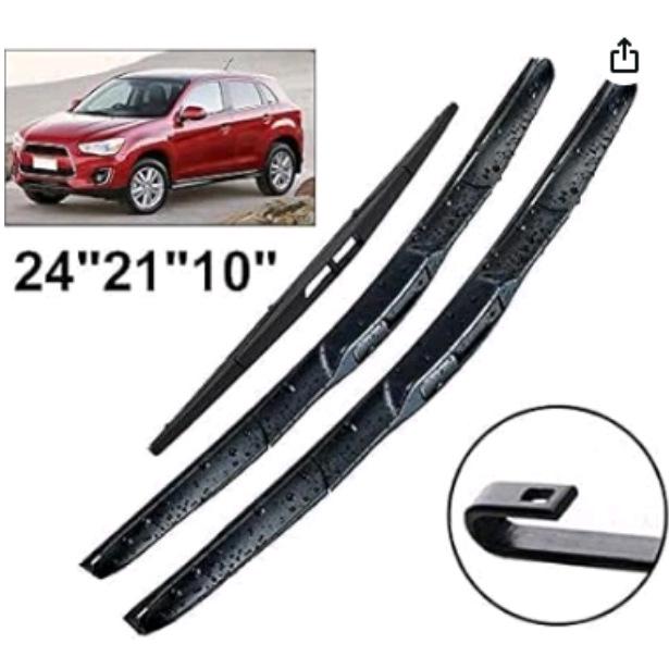Mitsubishi ASX 2010-17 Front & Rear Wiper Blade Kit with Three-Section Rubber Strips