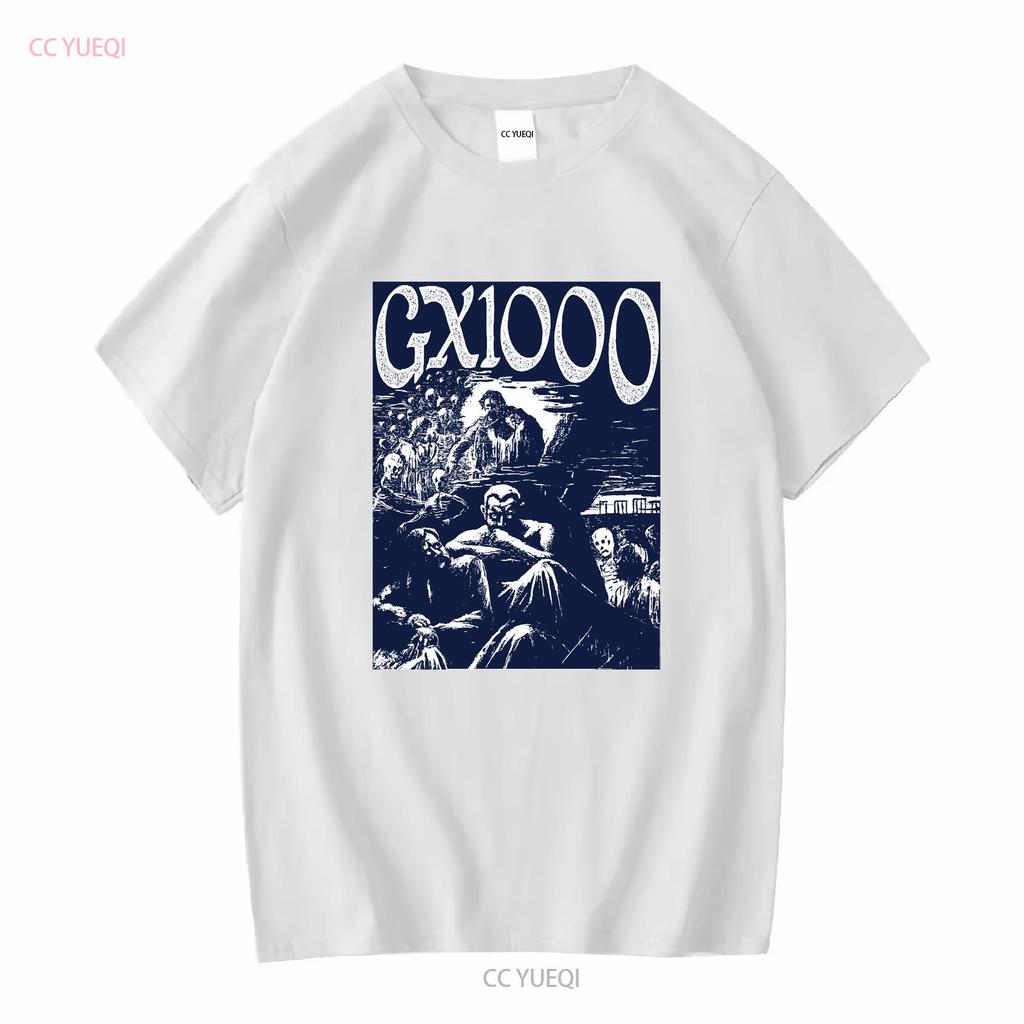 GX1000 Mens Size L T Shirt Sunset Black Design Vintage Washed Casual Top For Everyday Wear Graphic Fashion Versatile Homme