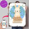 Bunny On Funny Book Stack Personalized D Textured Metal Poster Wall Art Vintage Tin Signs for Gaming Decoration Room Desk Decor