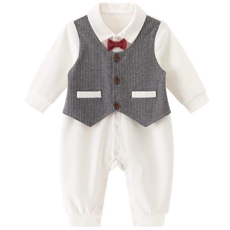 Guaiqi Bear Baby Boy Faux Two-Piece Romper 66