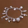 1 Pcs Fashion Bracelet Euro Style Silver Fashion Thirteen Pendant Bracelet Women's Multi-Element Jewelry Simple Style Bracelet