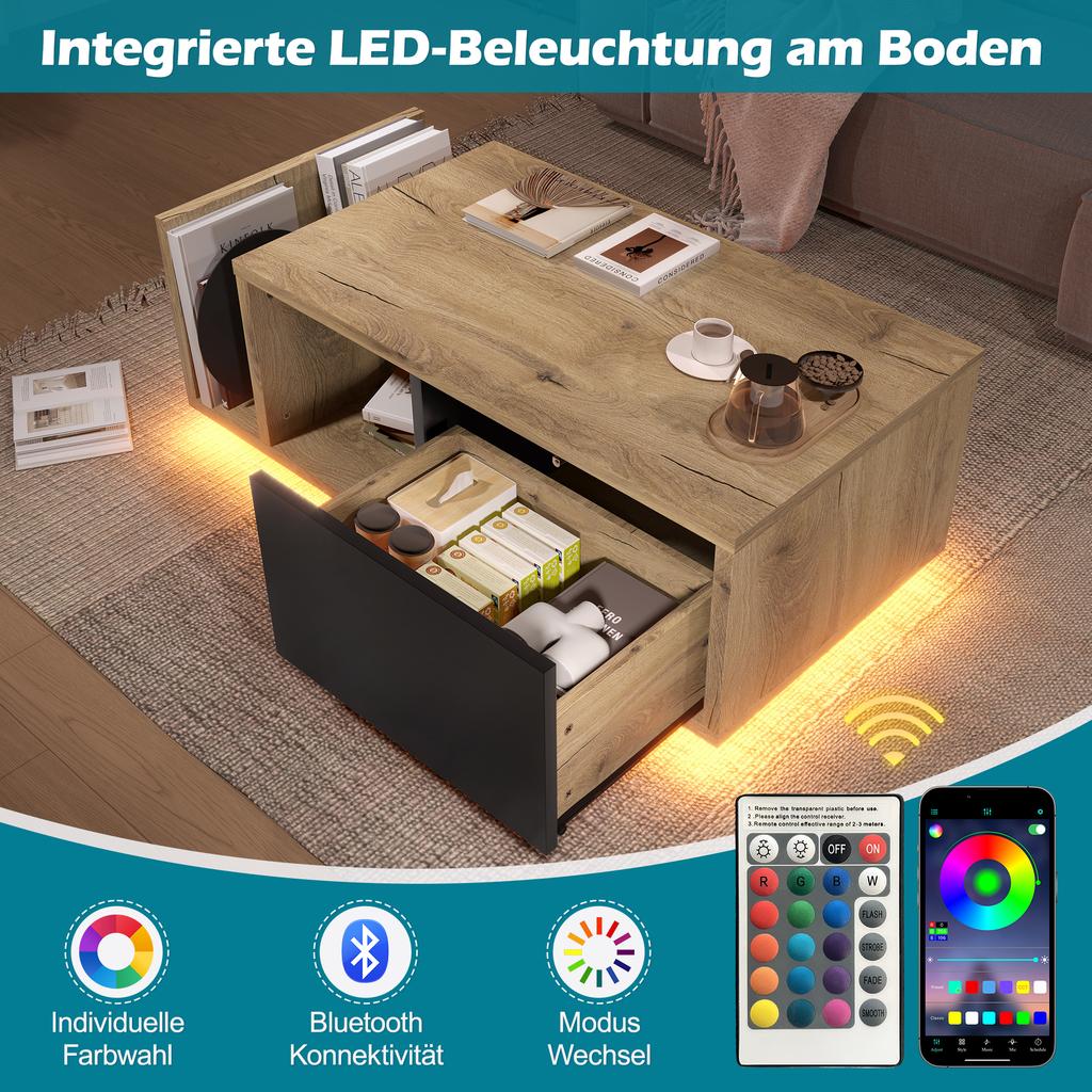 Retro příborník jako předěl místnosti s integrovaným LED osvětlením – Nadčasový dřevo-kovový design s úložným prostorem pro stmívatelnou atmosféru dobrého pocitu