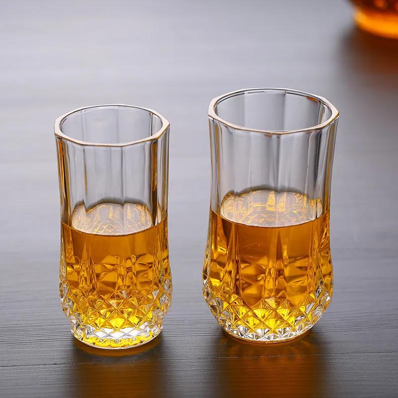 2pcs Set Drinkware 7.8oz/10.2oz/10.8oz/12.9oz Diamond Relief Wine Cup Party Multiple Wine Glasses Ins Style Glass Cold Drink Cup
