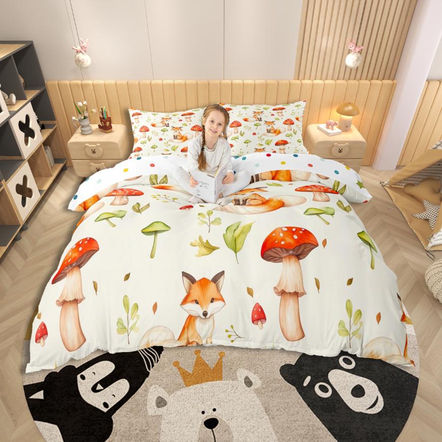 Homewish Kawaii Axolotl Duvet Cover SetCartoon Animal Bedding SetColorful Splash Ink Bed Set For Girls