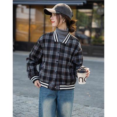 Mocana Plaid Baseball Jacket