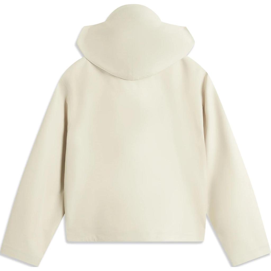 Li Ning Sports Lifestyle Series Solid Color Zipper Hooded Soft Comfortable Versatile Windproof Breathable Jacket Women Jacket Oatmeal-Gray AFDU808-1