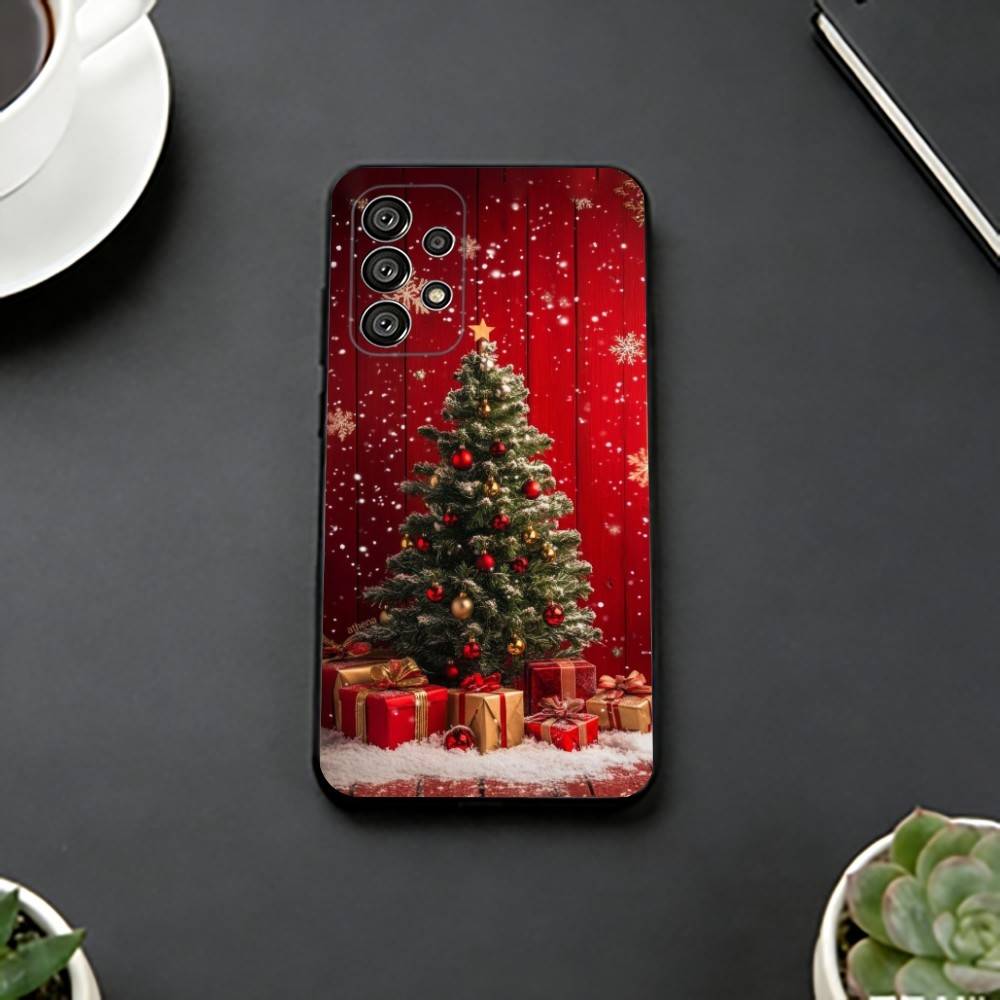 

Christmas Santa Claus Phone Case Black Silicone Soft For Samsung S25,S24,S21,S22,S23,S30,Ultra,S20,Plus,Fe,Lite Samsung S26