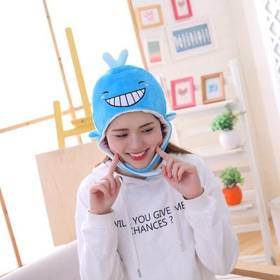 Girl Heart Cartoon Blue Whale Hood Hat Funny Act Cute Selfie Prop Shoot Hood