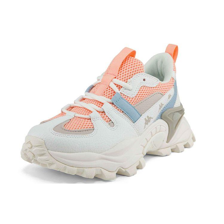 Kappa Fabric Synthetic Leather Trendy Deconstructed Splicing Low-Top Casual Shoes Women Sneakers White K0B65MC10-012