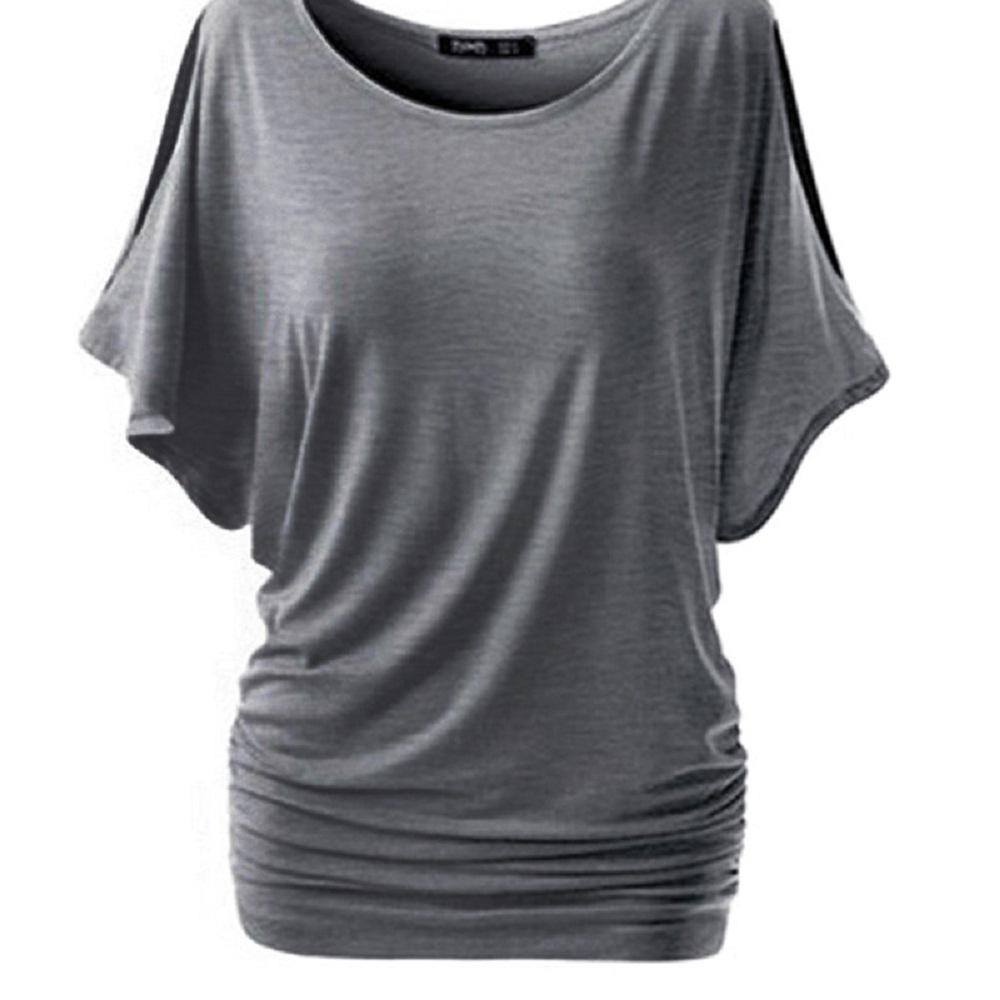 Batwing Sleeve T-shirt Shoulder Off 