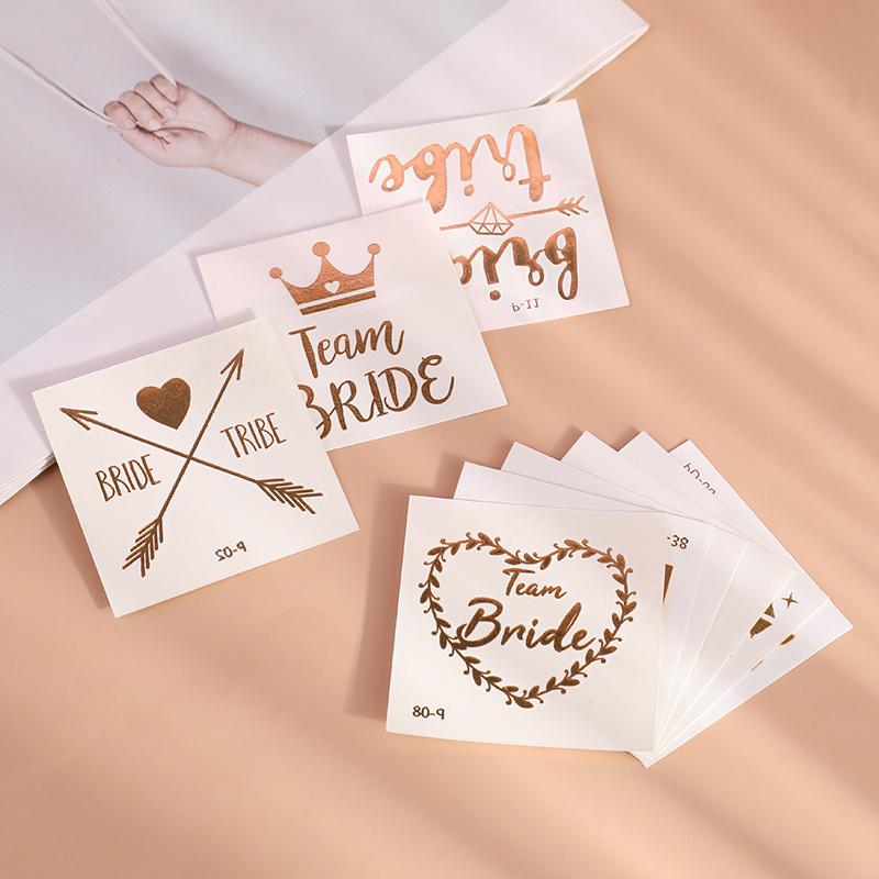 10pcs Team Bride Tattoo Sticker for Wedding Bridal Shower Decoration Bachelorette Hen Party Supplies Bride to be Bridesmaid Gift