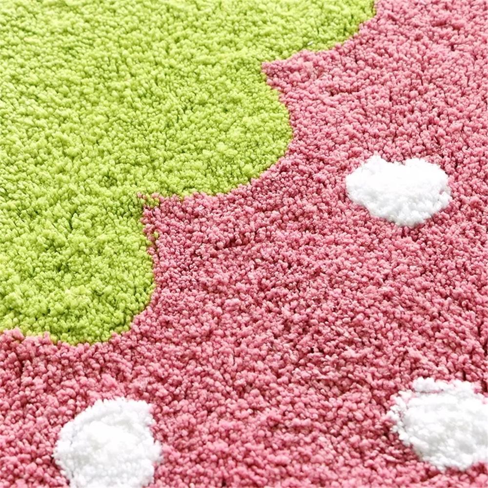 Cute Cartoon Fruit Irregular Carpet Bedroom Doorway Household Doormat Strawberry Floor Mat Pad Bathroom Absorbent Anti-slip Rug