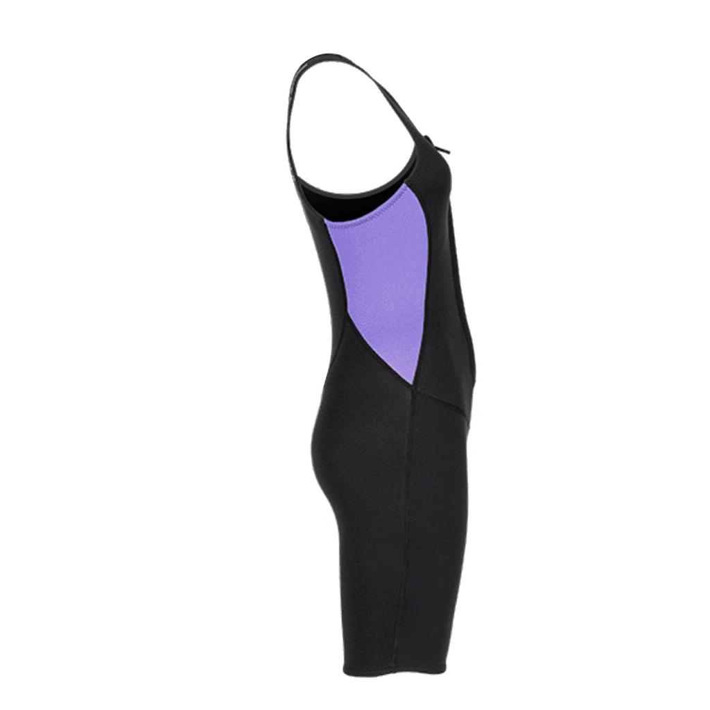 Combinaison Shorty Sans Manches Femme 2MM Néoprène Fermeture Éclair Avant Maillot de Bain pour Plongée Snorkeling Surf Natation Sports Nautiques Violet L