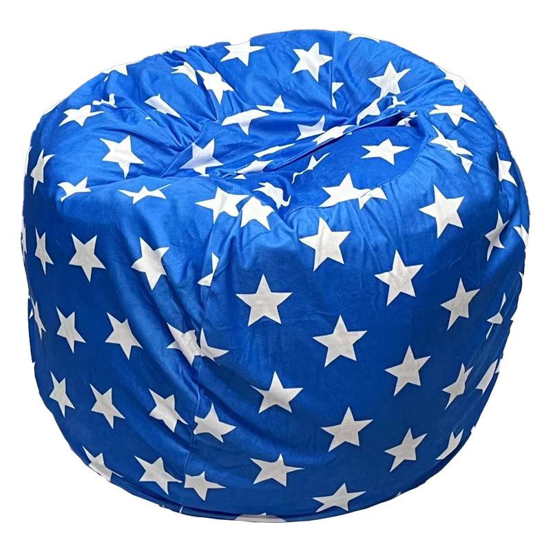Plush Animal Toy Storage Bag - Children's Soft Bean Bag Chair Cover with Zipper