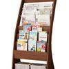 Wooden Floor Newspaper and Magazine Display Rack