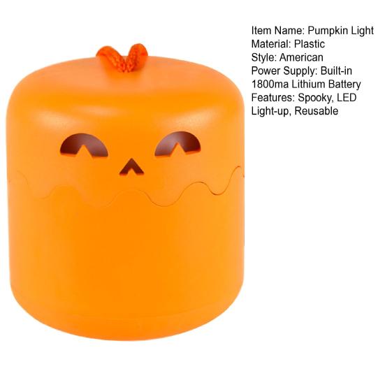 Yousheng Portable Halloween Pumpkin Lights with Lanyard LED Battery Operated Collapsible Pumpkin Lantern Mini Outdoor Camping Light for Halloween