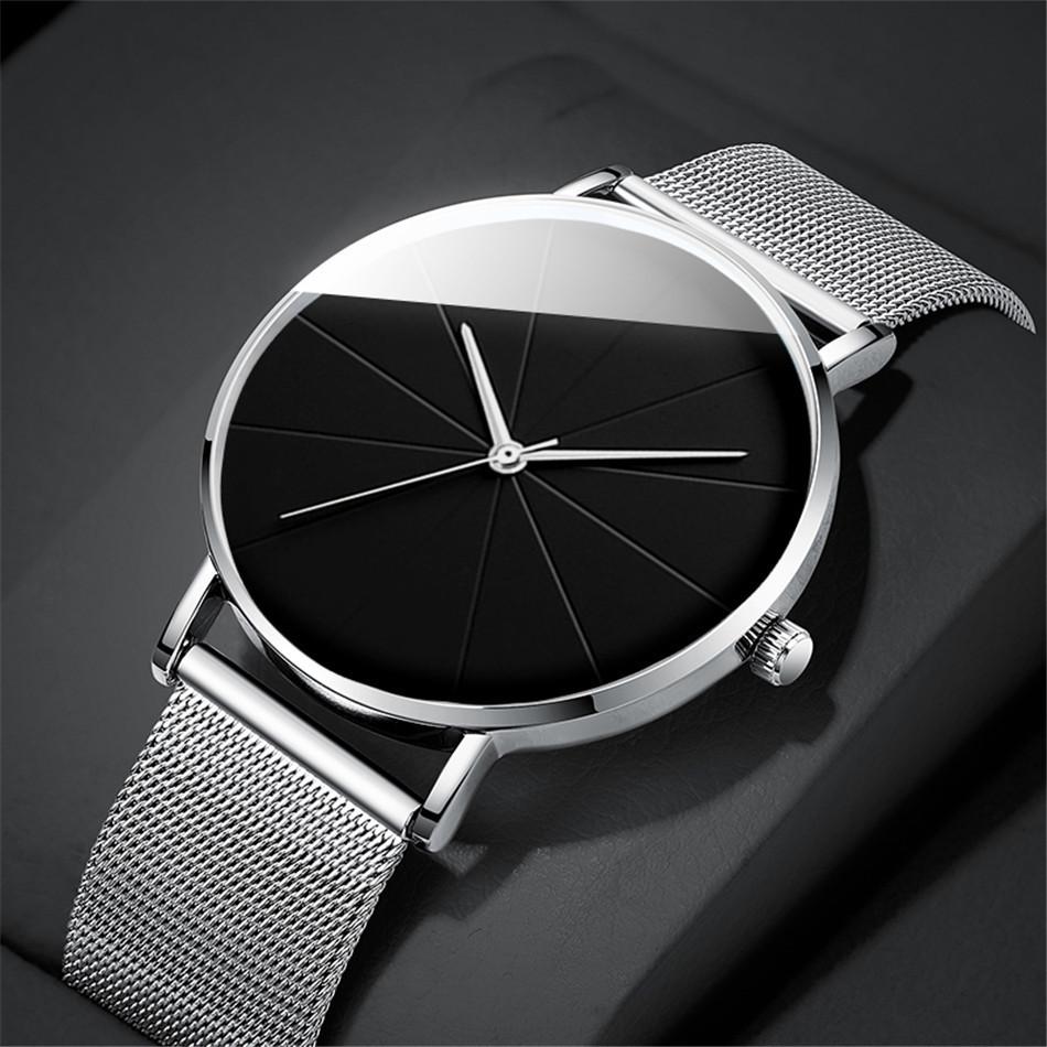 Men'S Women'S Couple Watch Trend Student Stainless Steel Quartz Movement Watch