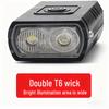 USB Rechargeable Super Bright Double Front Bicycle Light for Night Riding