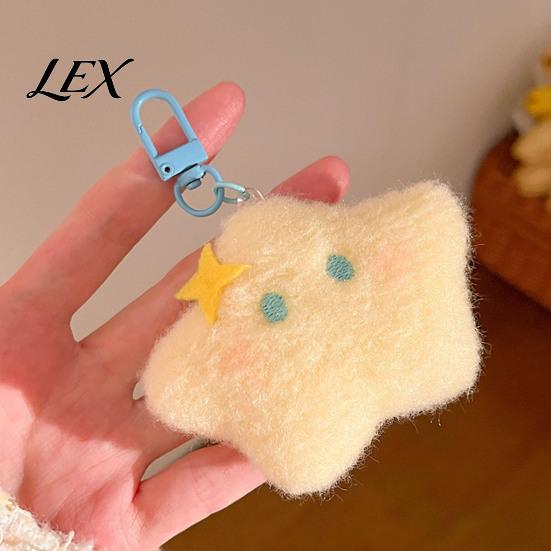 Kawaii Star Moon Plush Pendants Pendant, Cute Keychain Charm Decorative Keyring Accessories for Handbags with Lobster Clasp, Soft Stuffed Pendant