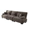 3-Seater Modular Corner Sofa with Deep Seat, Chenille Sleeper Sofa Comfortably Upholstered for Living Room, Apartment, Studio, Office, Chenille Brown