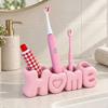 Bathroom Toothbrush Organizer HOME Holder, Compact 4-Compartment Organizer, Modern Style Counter Durable Plastic Stand for Electric Toothbrushes