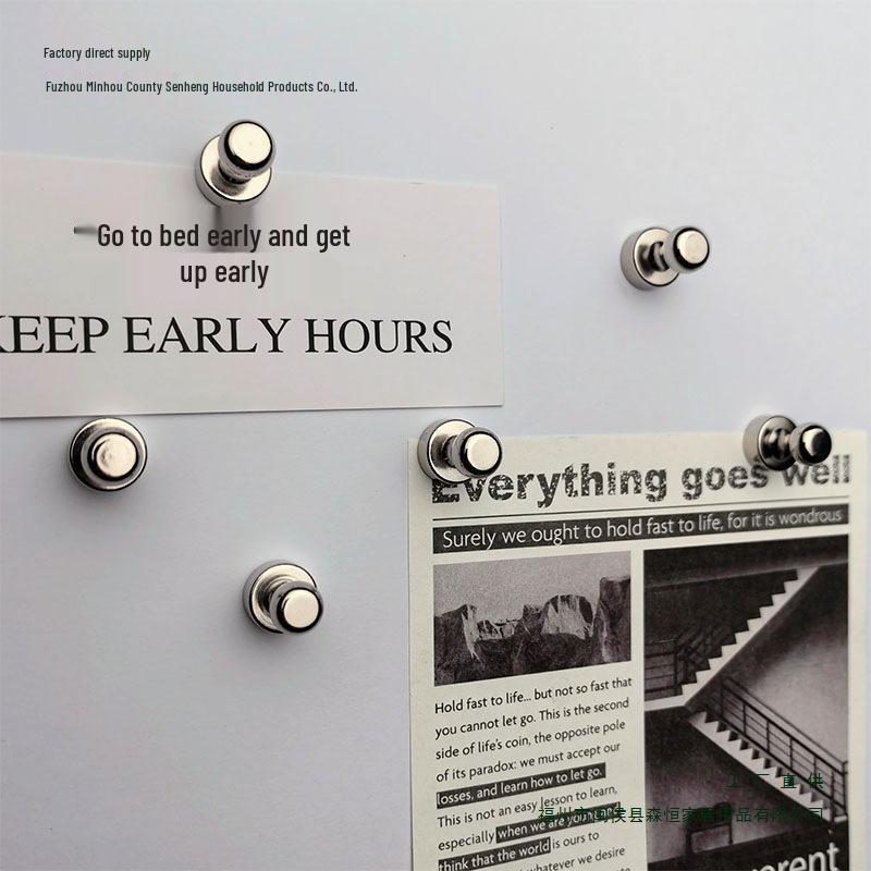 

Powerful Metal Magnetic Thumbtacks for Whiteboards, Polaroids, and Refrigerators - Round Magnets for Teaching and Office Displays. 6-Piece Metal Magnet Set 1.2x1.6CM - Tiny