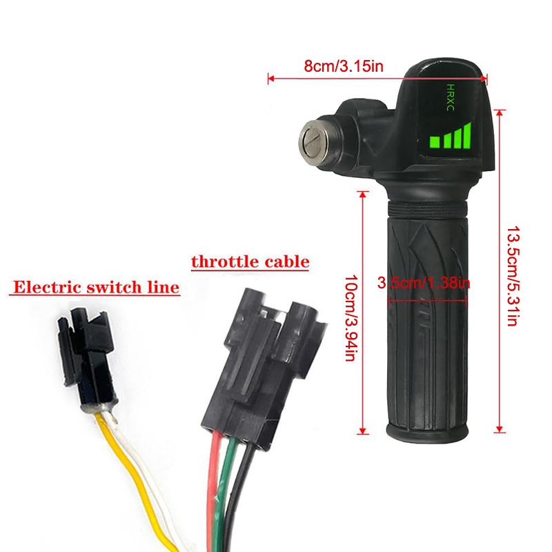 E-Bike Vollgasdrehgriff mit Akkuanzeige Kompatibel mit Ridstar Q20/Q20Lite/Q20Pro/H20/H26Pro/H20 Pro Elektrofahrrad 48