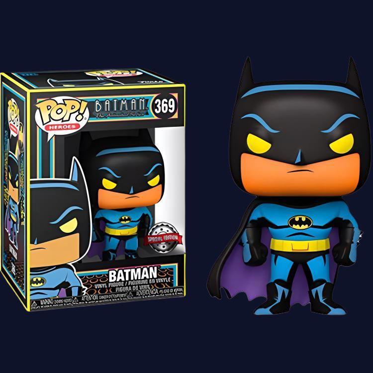 Funko Pop! Heroes Batman The Animated Series Batman Black Light Glow Hot Topic Exclusive Figure #369 -DC