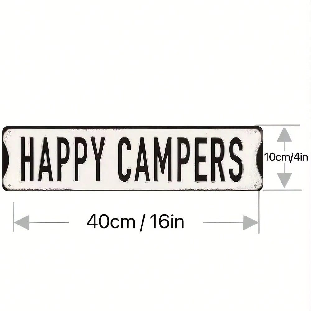 Vintage Metal Tin Sign Happy Campers Retro Wall Decor for Home Bar Indoor Outdoor
