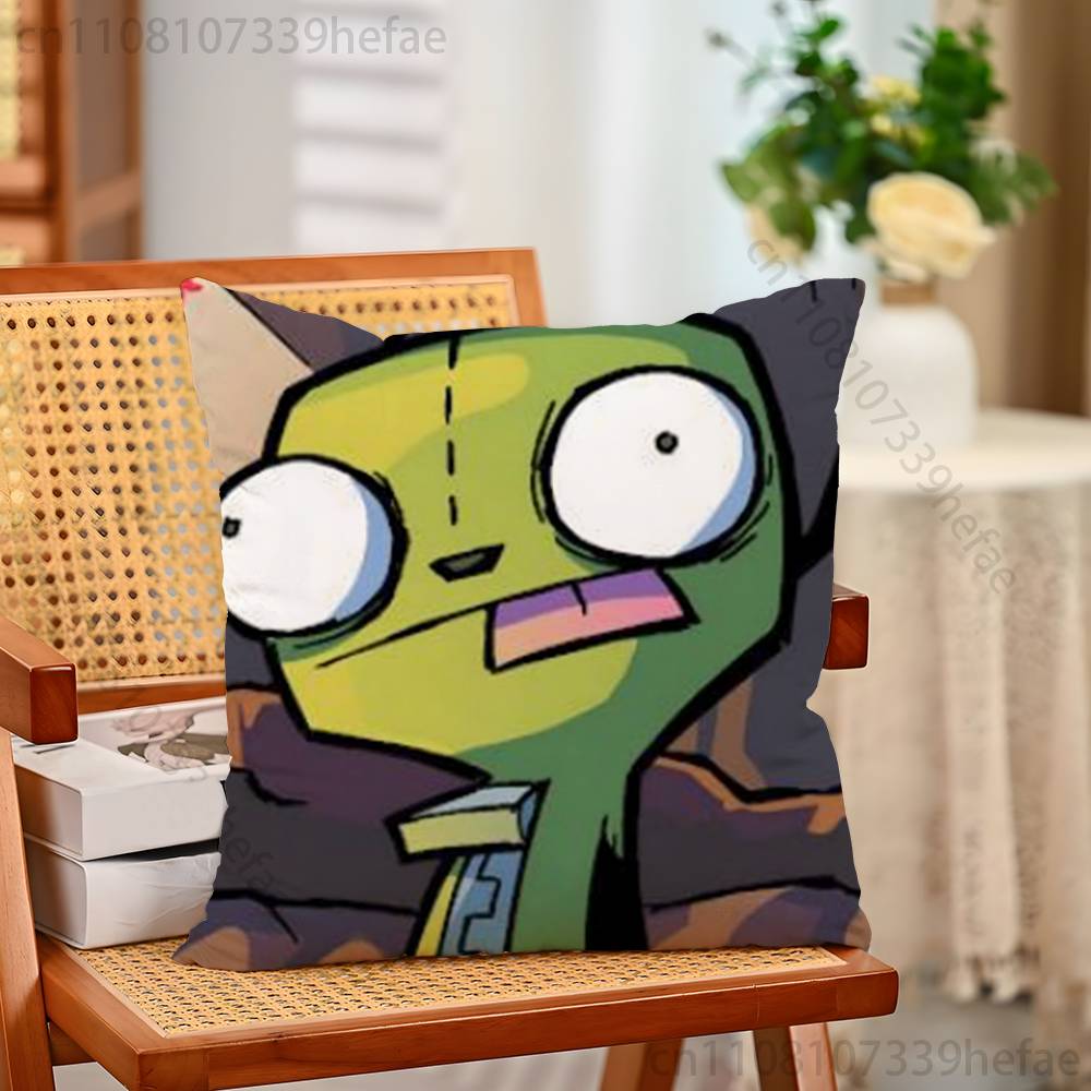 

IInvader Zim Gir Pillow Cases for Bedroom Living Room Sofa Home Decor Polyester Cushion Cover with Zipper 30x30cm
