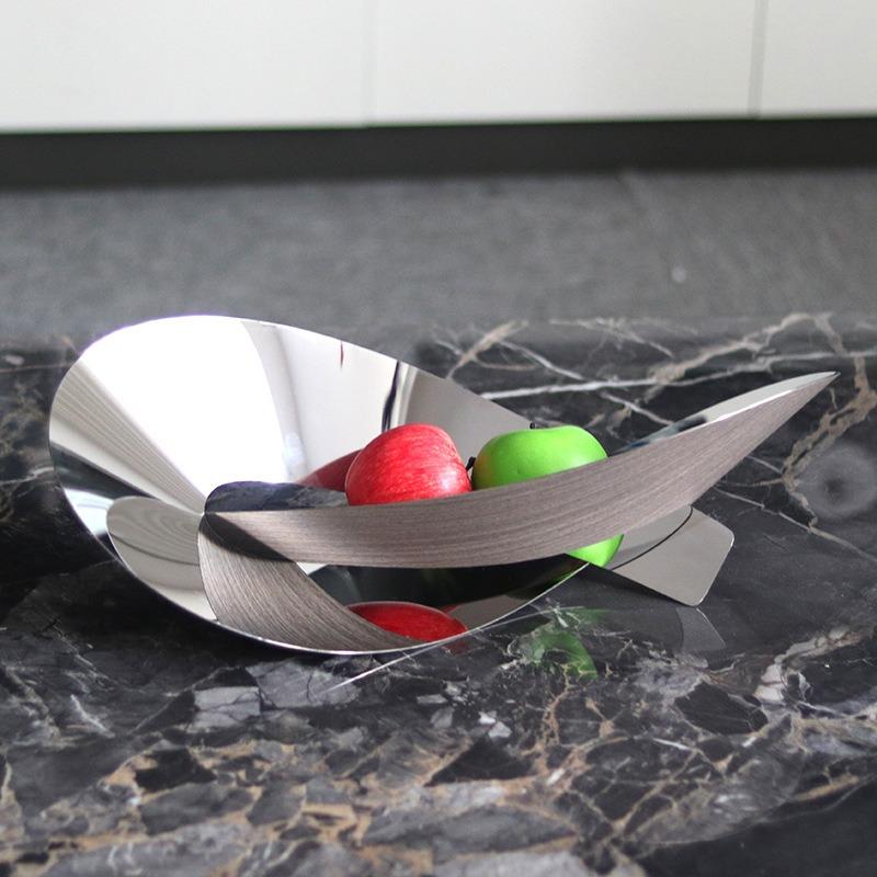Irregular Winding Fruit Tray Stainless Steel Fruits Trays Elegant Aesthetic Luxury Tray Decorative Modern Trays Table Decoration