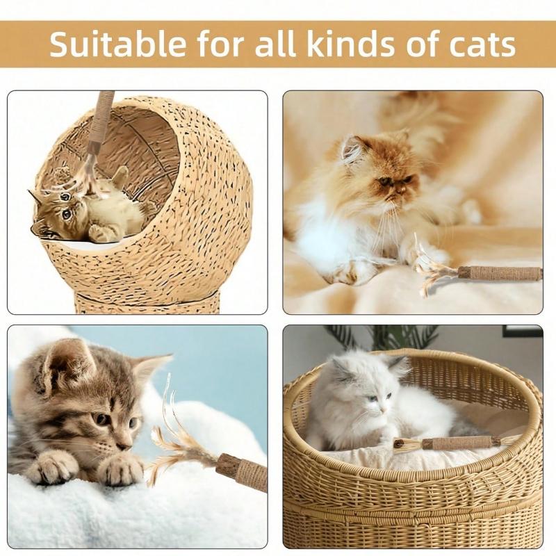 Cat Toys Cat Wooden Polygonum Teeth Grinding Stick Kitten Self Fun Worms Gall Fruit Teasing Stick Teeth Cleaning Pet Supplies Wooden Heavenly Fire