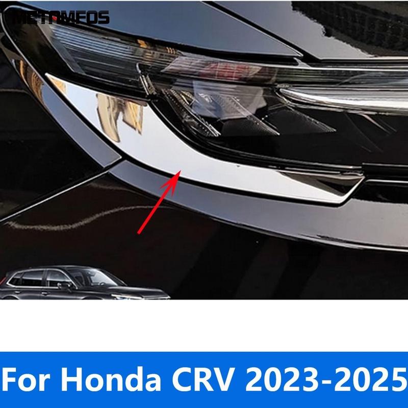 For Honda CR-V CRV  2024 2025 Stainless Head Light Lamp Eyelid Eyebrow Headlight Strip Molding Trim Accessories Car Styling