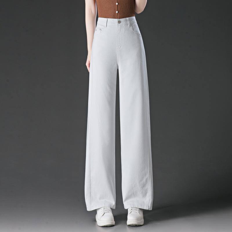 

Женские джинсы с высокой посадкой и широкими штанинами - Новинка Весна/Осень 2025 29/XL105-115 jin белый