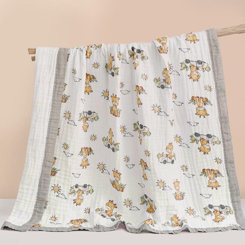 

Шестислойное хлопковое марлевое одеяло и полотенце для новорожденных — мягкое, дышащее, идеально подходит для лета. 110x110 cm