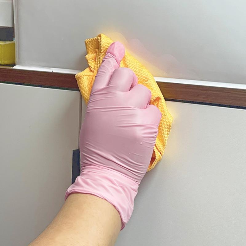 50/100PCS Disposable Pink Nitrile Gloves Household Cleaning Tattoo Hair Dyeing Manicure Latex Free Waterproof Cleaning Supplies