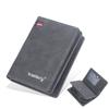 Men Pu Genuine Leather Short Wallet With Zipper Coin Pocket Vintage Big Capacity Male Short Money Purse Card Mount New