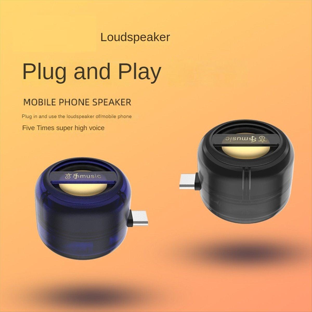 

Portable Mini Speaker Universal Type-C Sound Box Type-C Plug in Mobile Phone Amplifier External Wired Home Clear China Mainland
