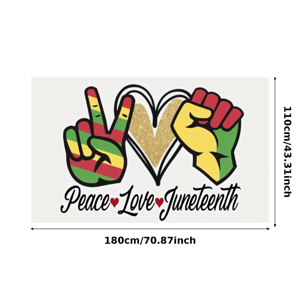 

Polyester Material Juneteenth Banner Love Banner Glitter Banner for Festival Decoration Indoor Decoration Holiday Event