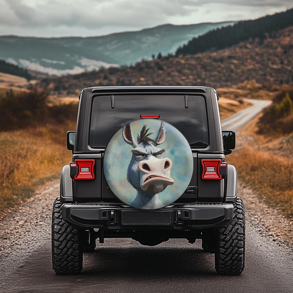 Funny Donkey Tire Cover, Funky and Whimsical Style, Compatible with Personality Cars/Stephines/Leviathan/Travel Buses
